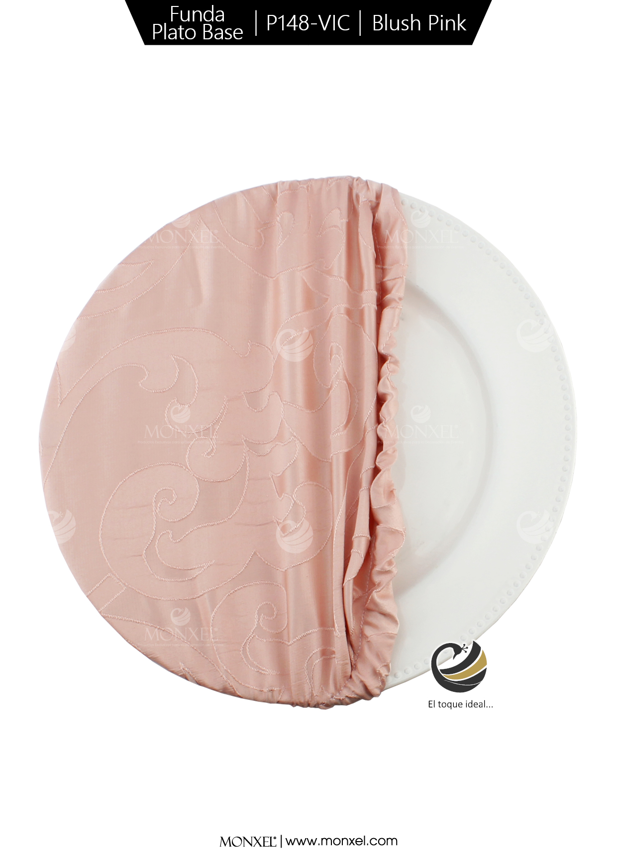 Funda Plato Base P148-VIC Blush Pink 40 cm. (Textil)