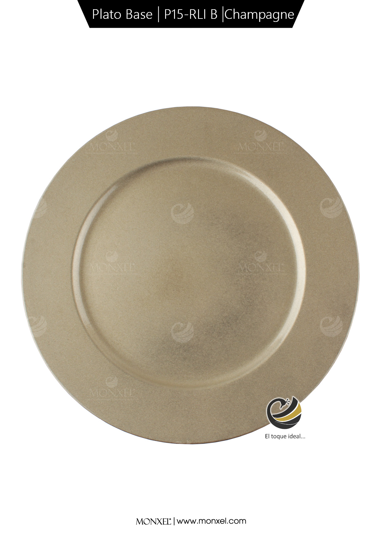 Plato Base P15-RLI B Champagne 33 cm. (Polipropileno)
