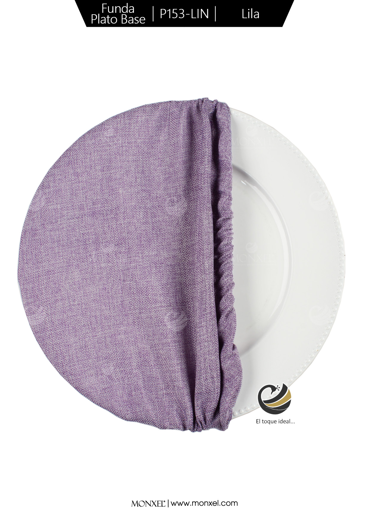 Funda Plato Base P153-LIN Lila 40 cm. (Textil)