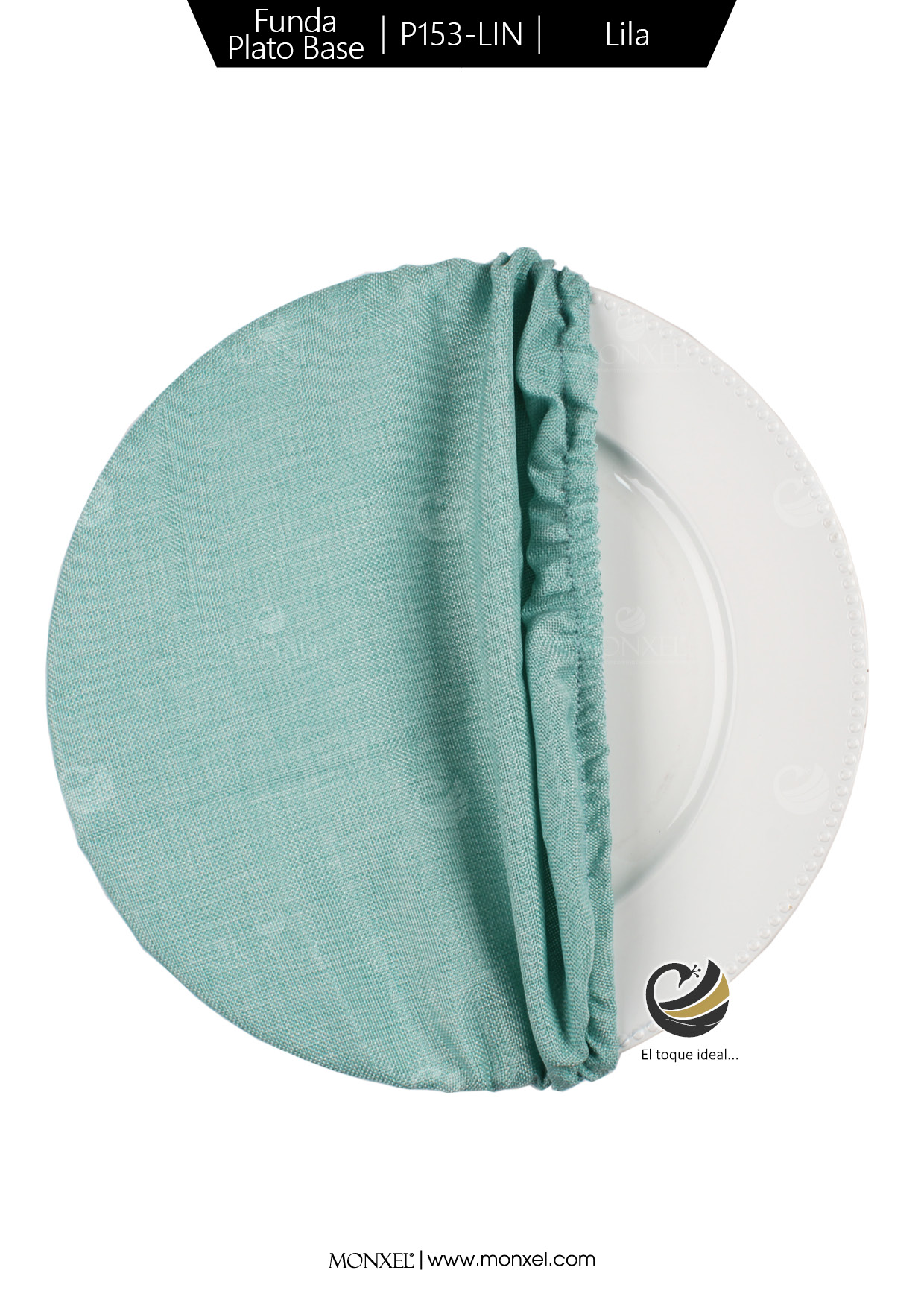 Funda Plato Base P153-LIN Menta 40 cm. (Textil)