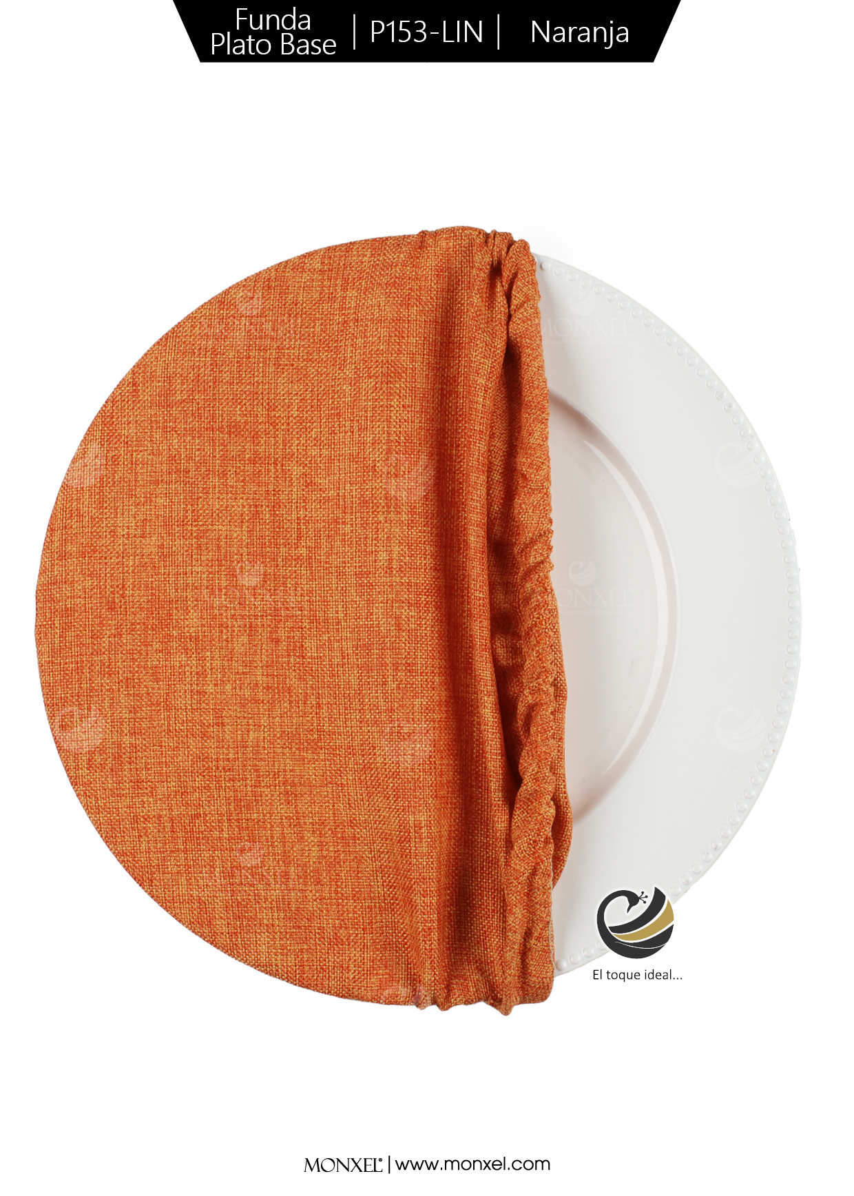 Funda Plato Base P153-LIN Naranja 40 cm. (Textil)