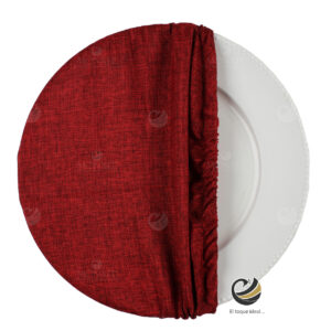 Funda Plato Base P153-LIN Rojo 40 cm. (Textil)