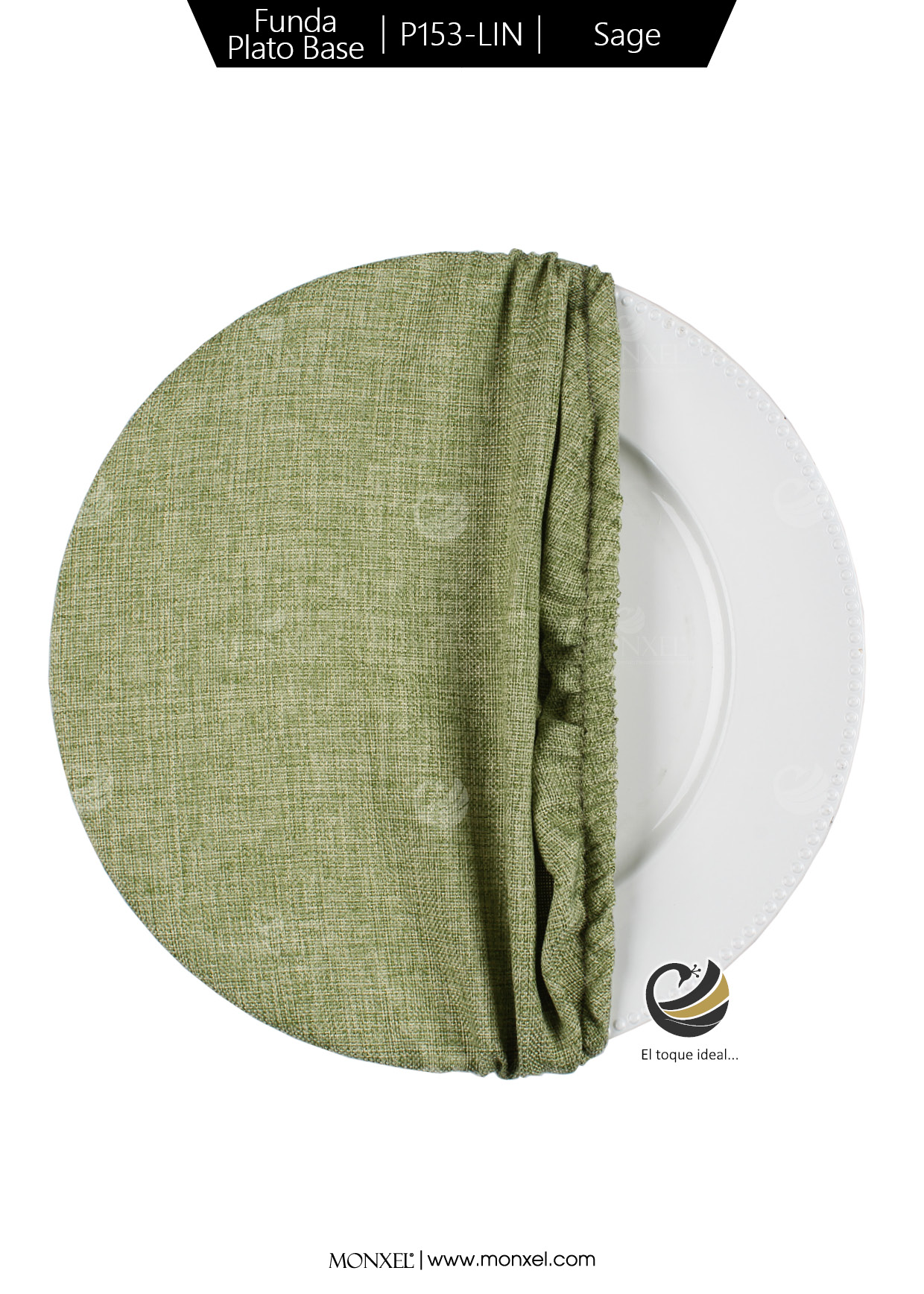 Funda Plato Base P153-LIN Sage 40 cm. (Textil)