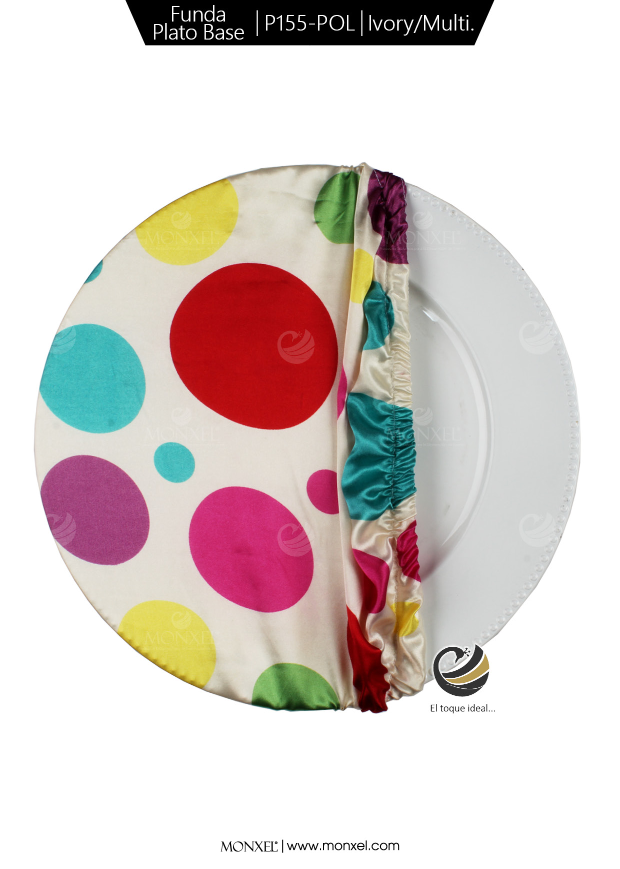 Funda Plato Base P155-POL Ivory Multicolor 40 cm. (Textil)
