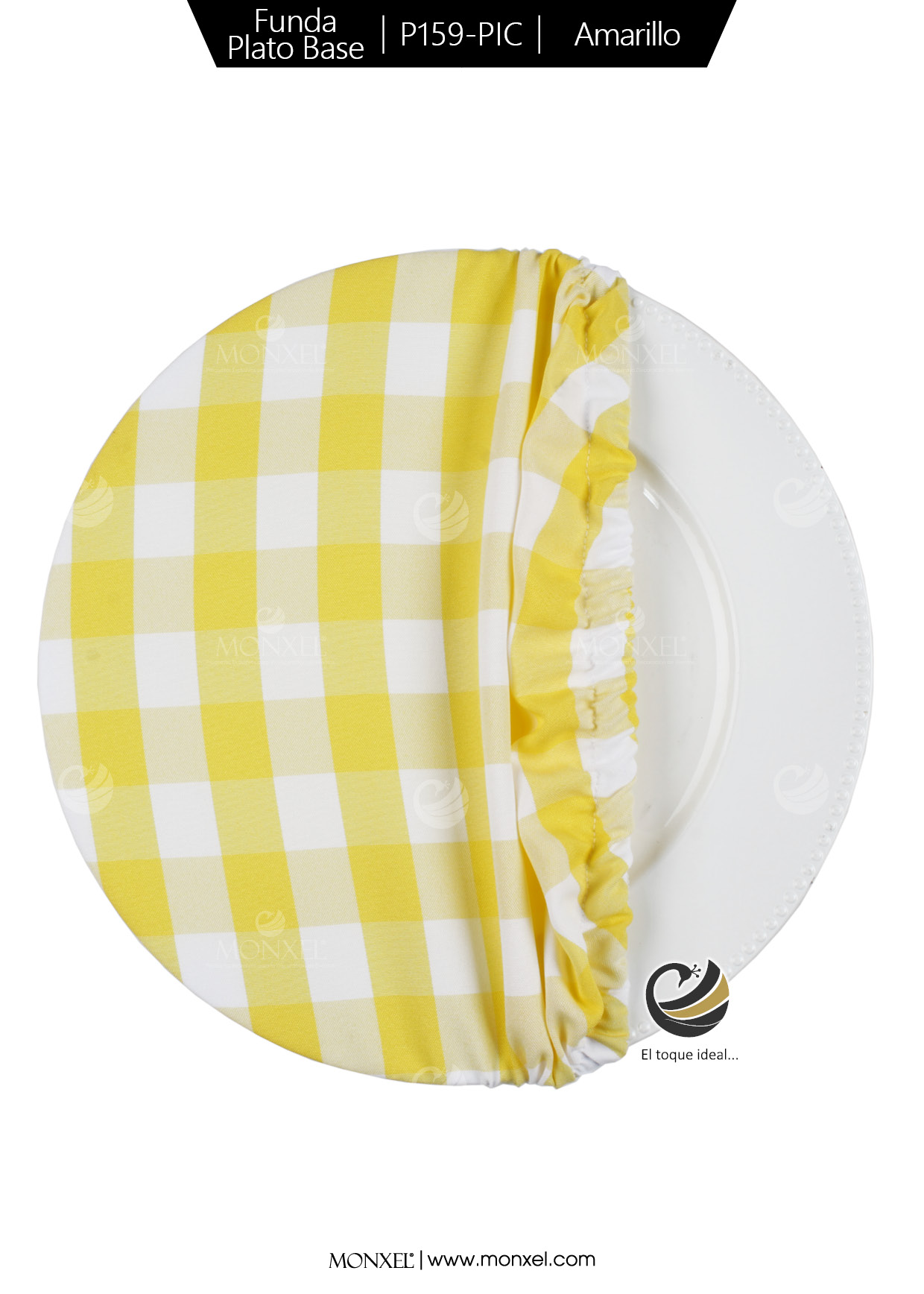 Funda Plato Base P159-PIC Amarillo 40 cm. (Textil)