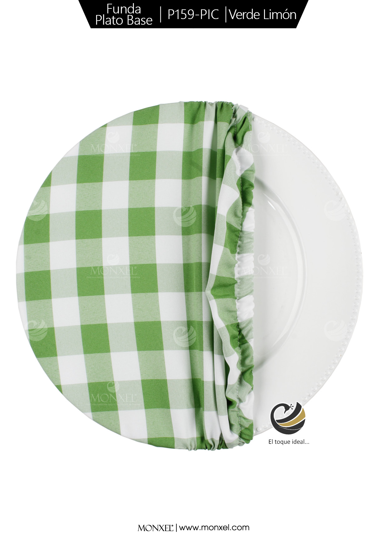 Funda Plato Base P159-PIC Verde Limón 40 cm. (Textil)