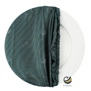 Funda Plato Base P162-BRI Azul Negro 40 cm. (Textil)