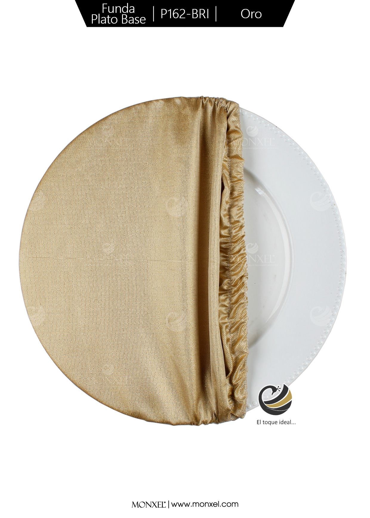 Funda Plato Base P162-BRI Oro 40 cm. (Textil)