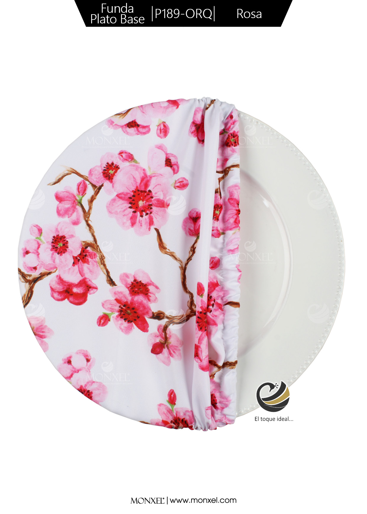 Funda Plato Base P189-ORQ Rosa 40 cm. (Textil)
