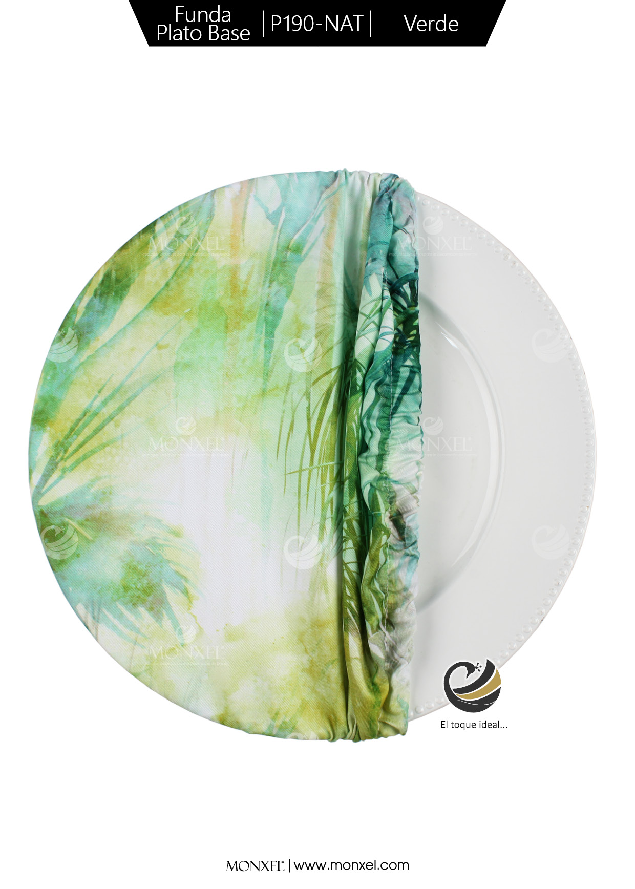 Funda Plato Base P190-NAT Verde 40 cm. (Textil)