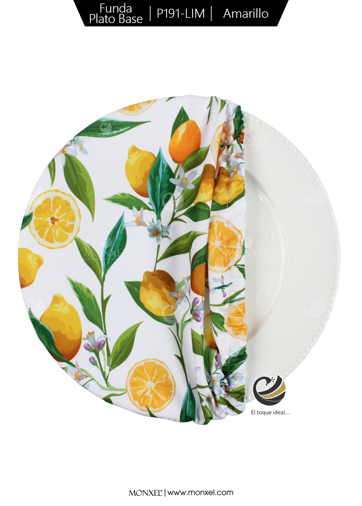 Funda Plato Base P191-LIM Amarillo 40 cm. (Textil)