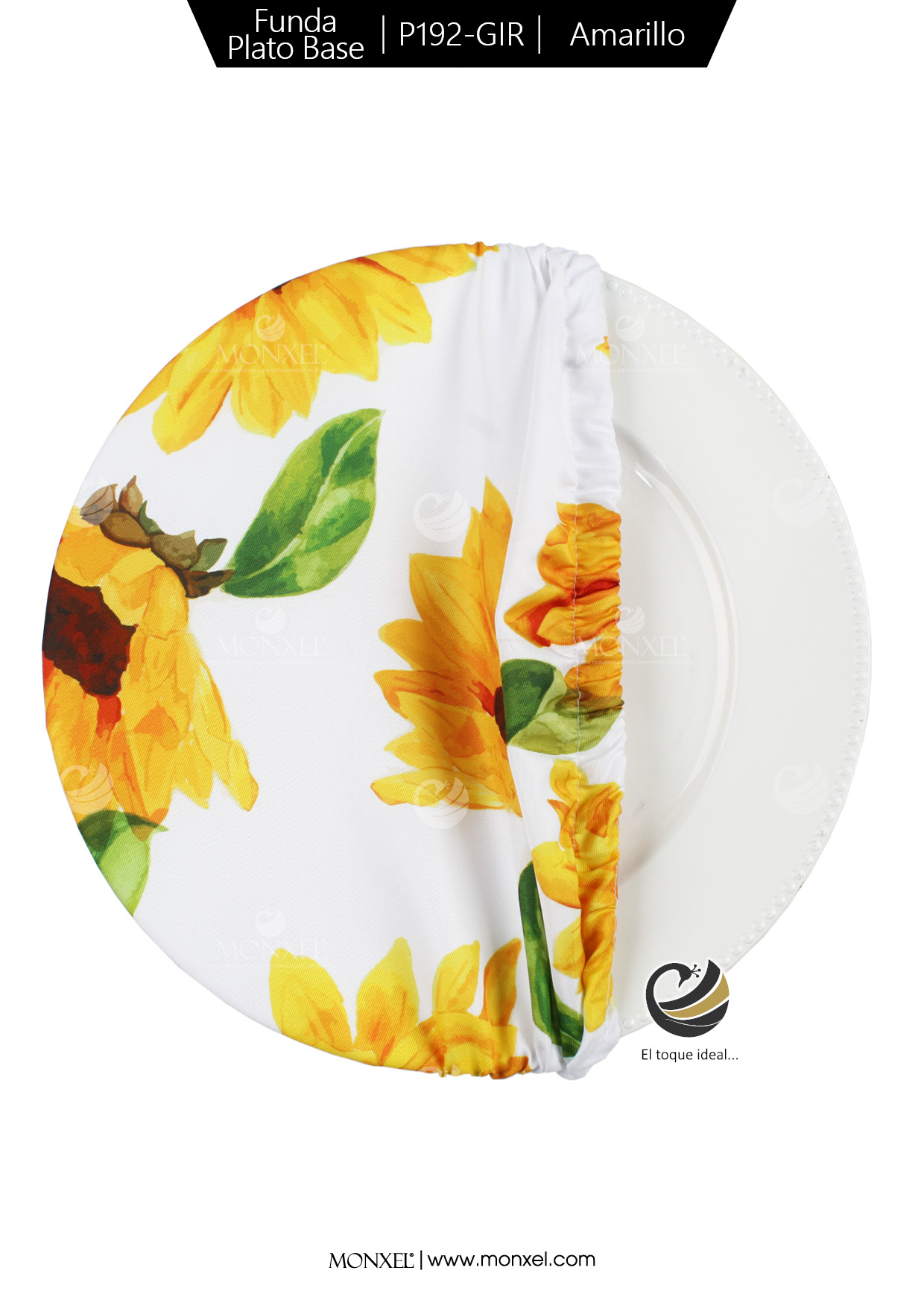 Funda Plato Base P192-GIR Amarillo 40 cm. (Textil)
