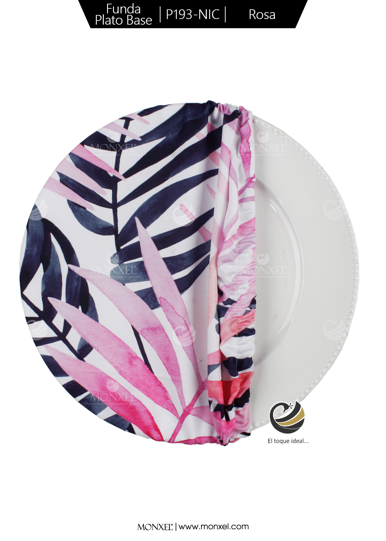 Funda Plato Base P193-NIC Rosa 40 cm. (Textil)