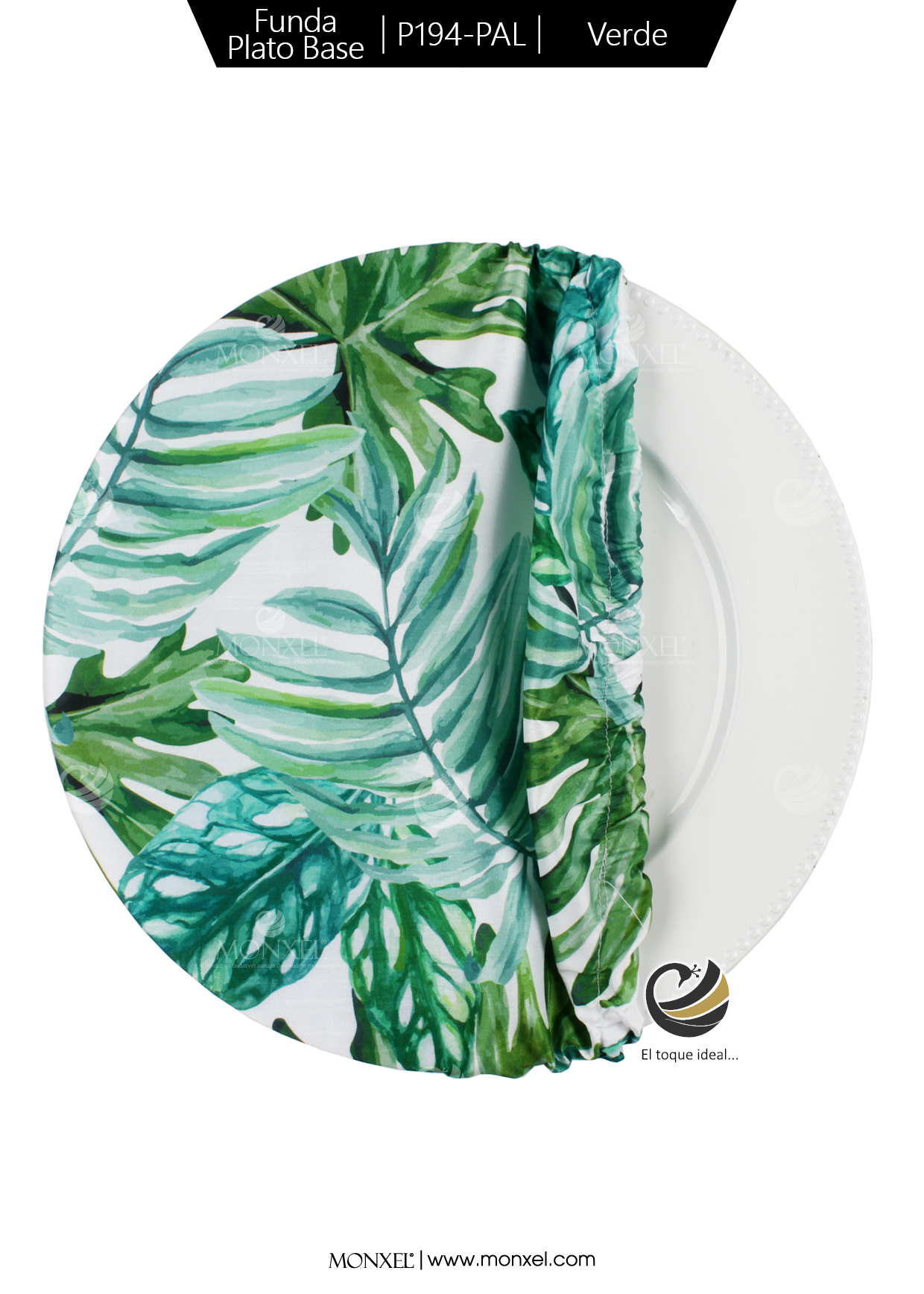 Funda Plato Base P194-PAL Verde 40 cm. (Textil)