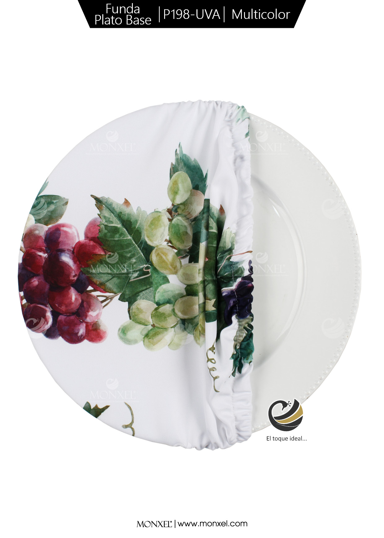 Funda Plato Base P198-UVA Multicolor 40 cm. (Textil)