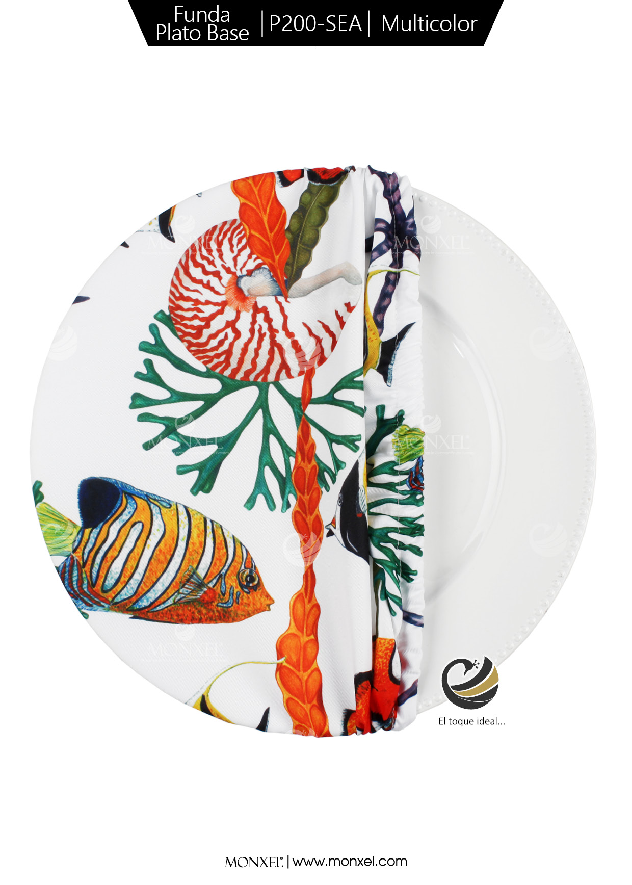 Funda Plato Base P200-SEA Multicolor 40 cm. (Textil)