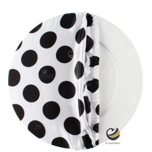 Funda Plato Base P155-POL Blanco/Negro 40 cm. (Textil)