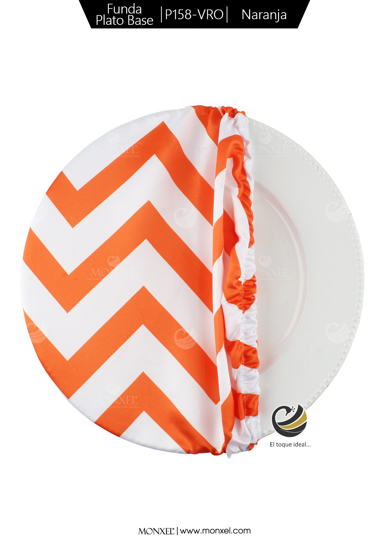 Funda Plato Base P158-VRO Naranja 40 cm. (Textil)