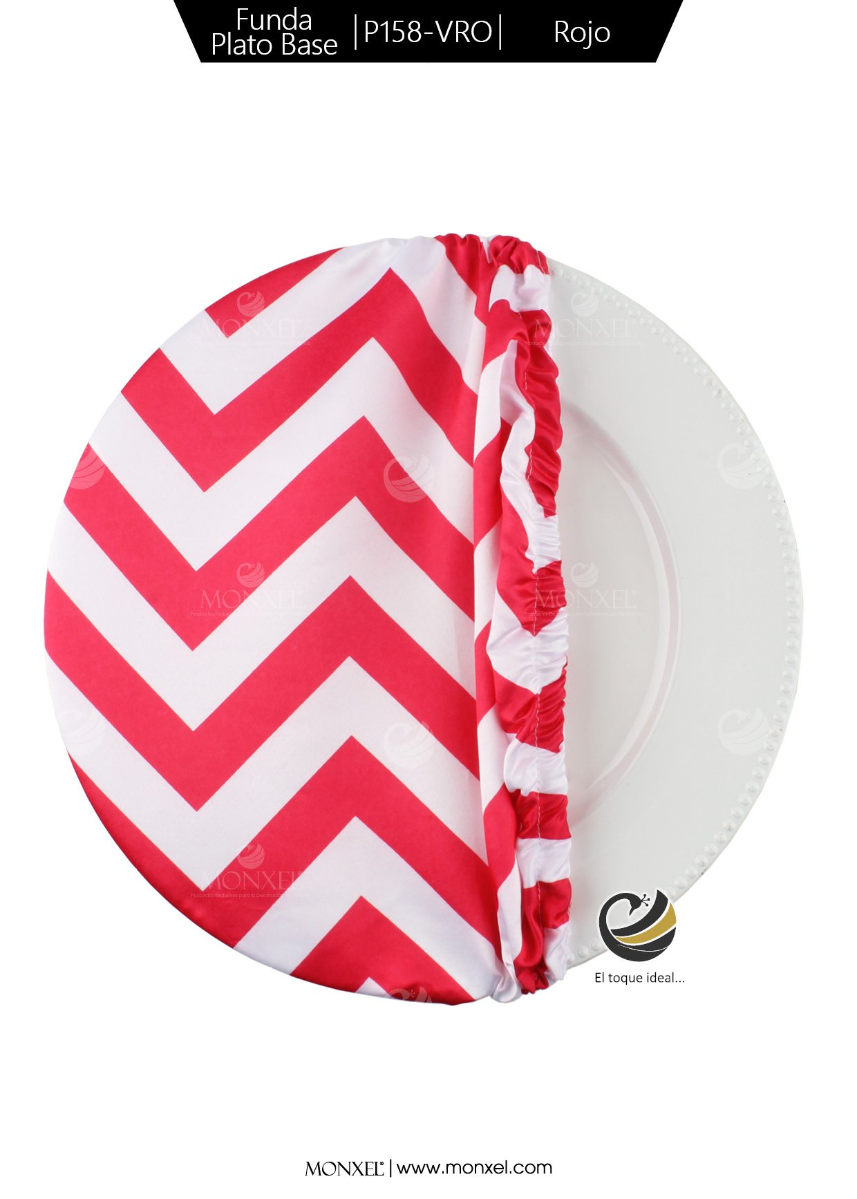 Funda Plato Base P158-VRO Rojo 40 cm. (Textil)