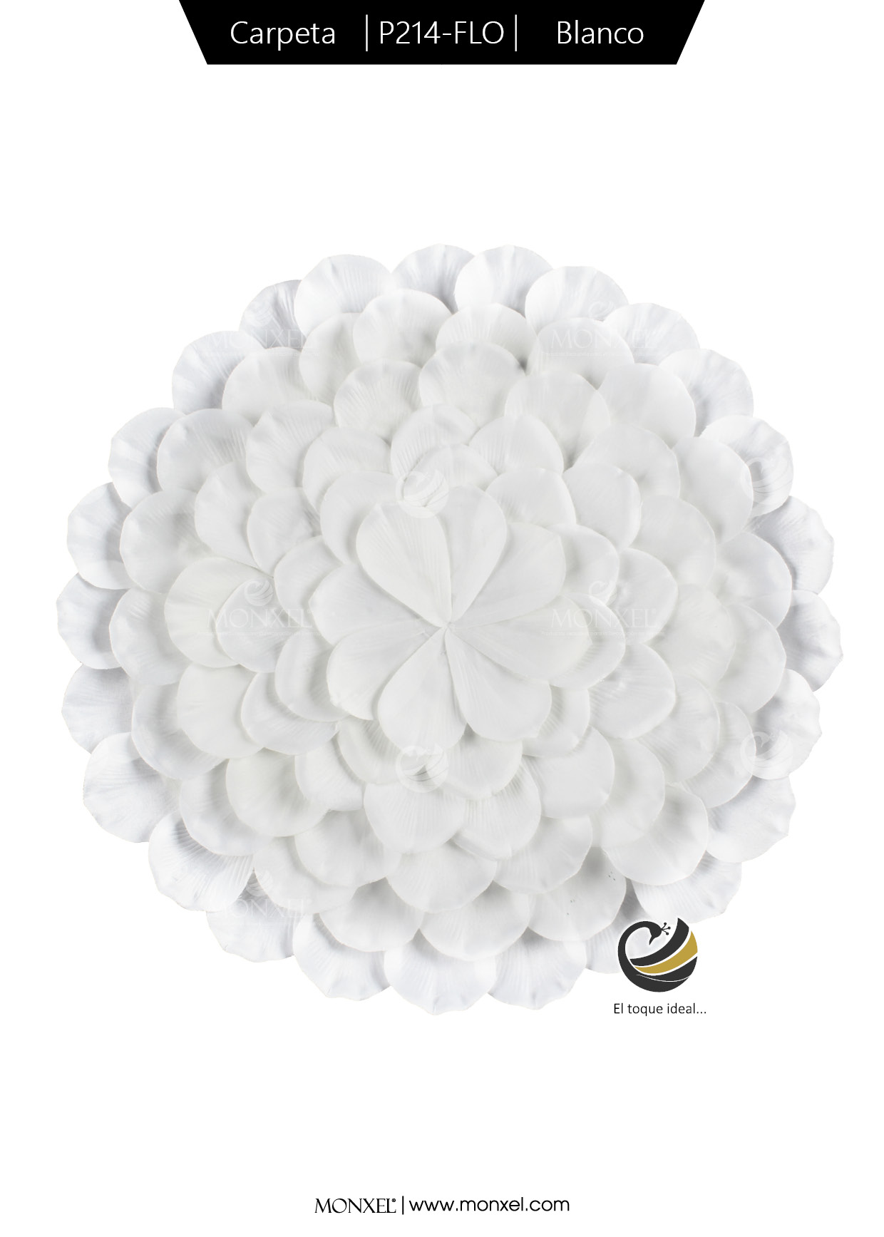 Carpeta (Plato Base) P214-FLO Blanco 35 cm. (PVC)