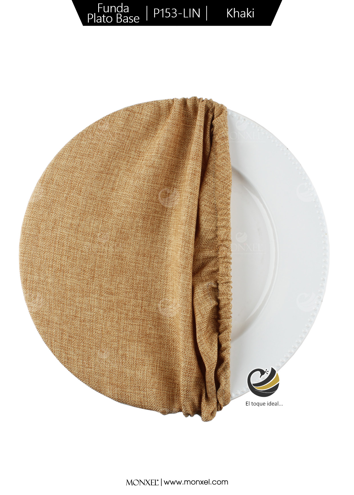 Funda Plato Base P153-LIN Khaki 40 cm. (Textil)