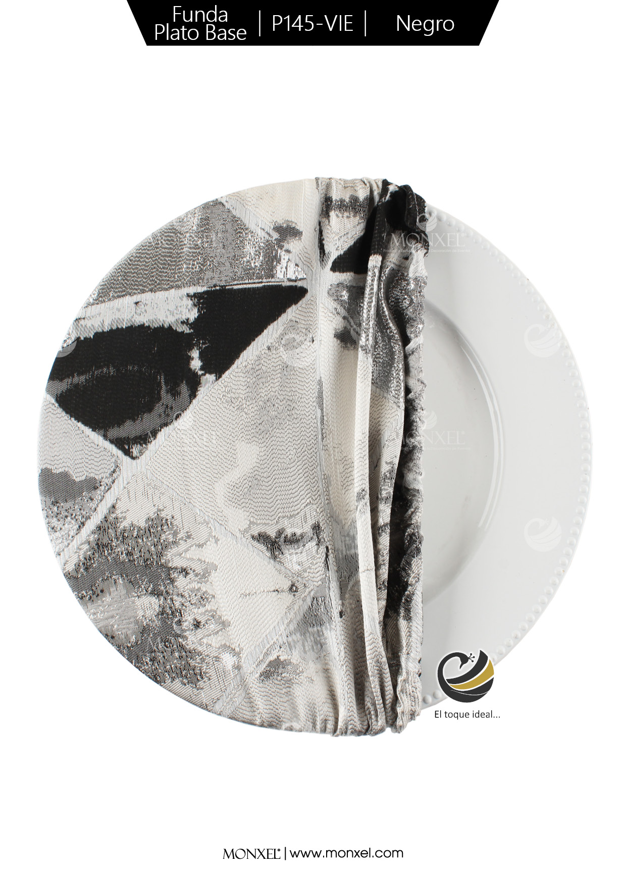 Funda Plato Base P145-VIE Negro 40 cm. (Textil)