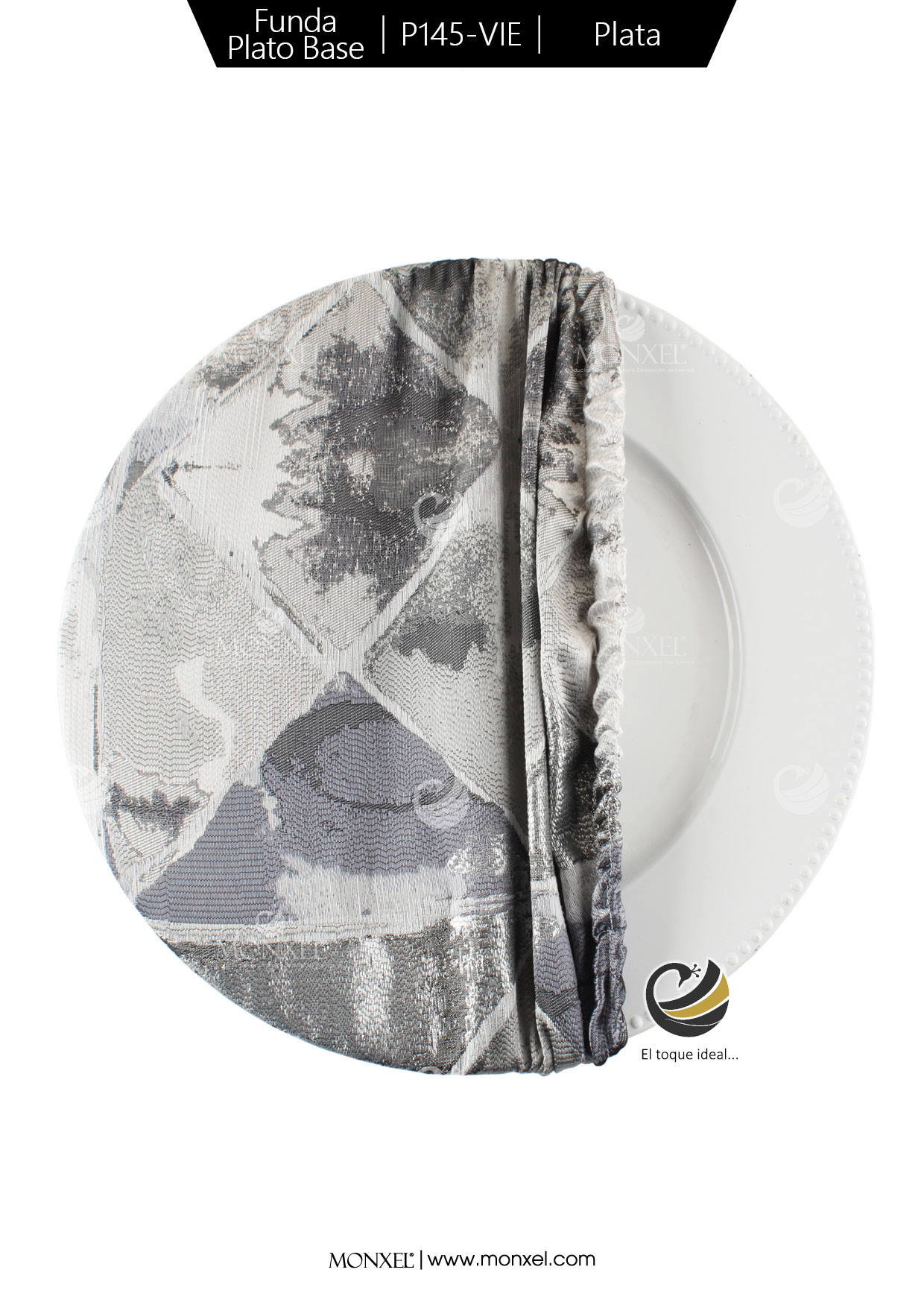 Funda Plato Base P145-VIE Plata 40 cm. (Textil)