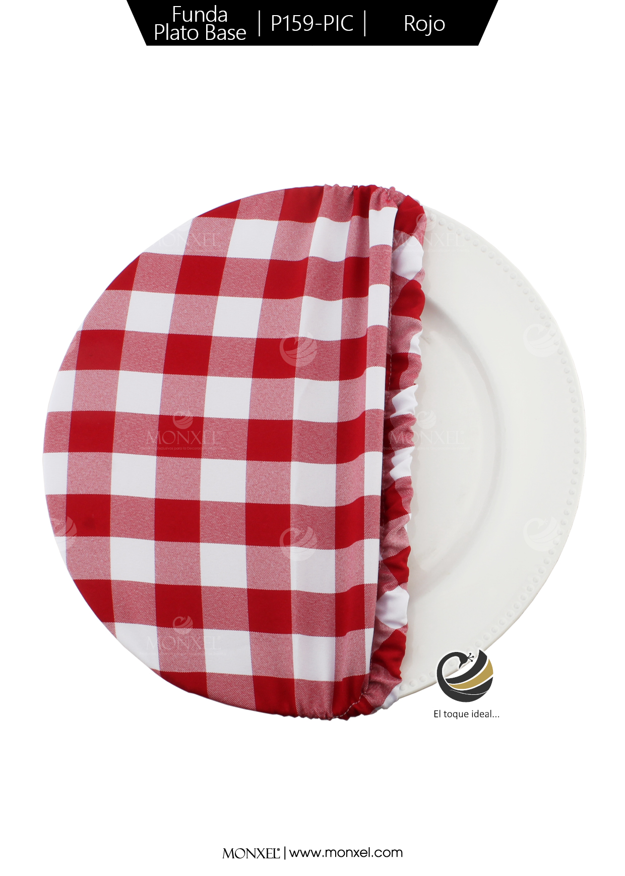 Funda Plato Base P159-PIC Rojo 40 cm. (Textil)