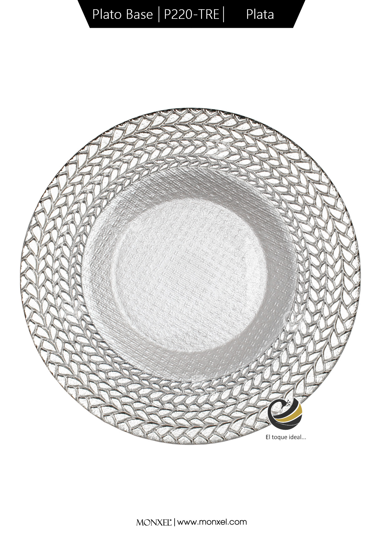 Plato Base P220-TRE Plata 33cm (Cristal)