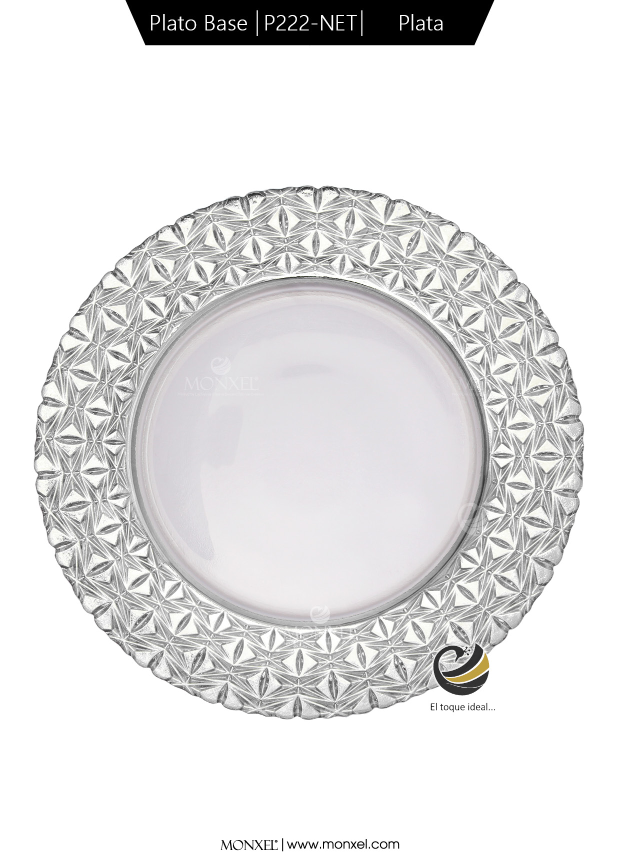 Plato Base P222-NET Plata 33cm (Cristal)