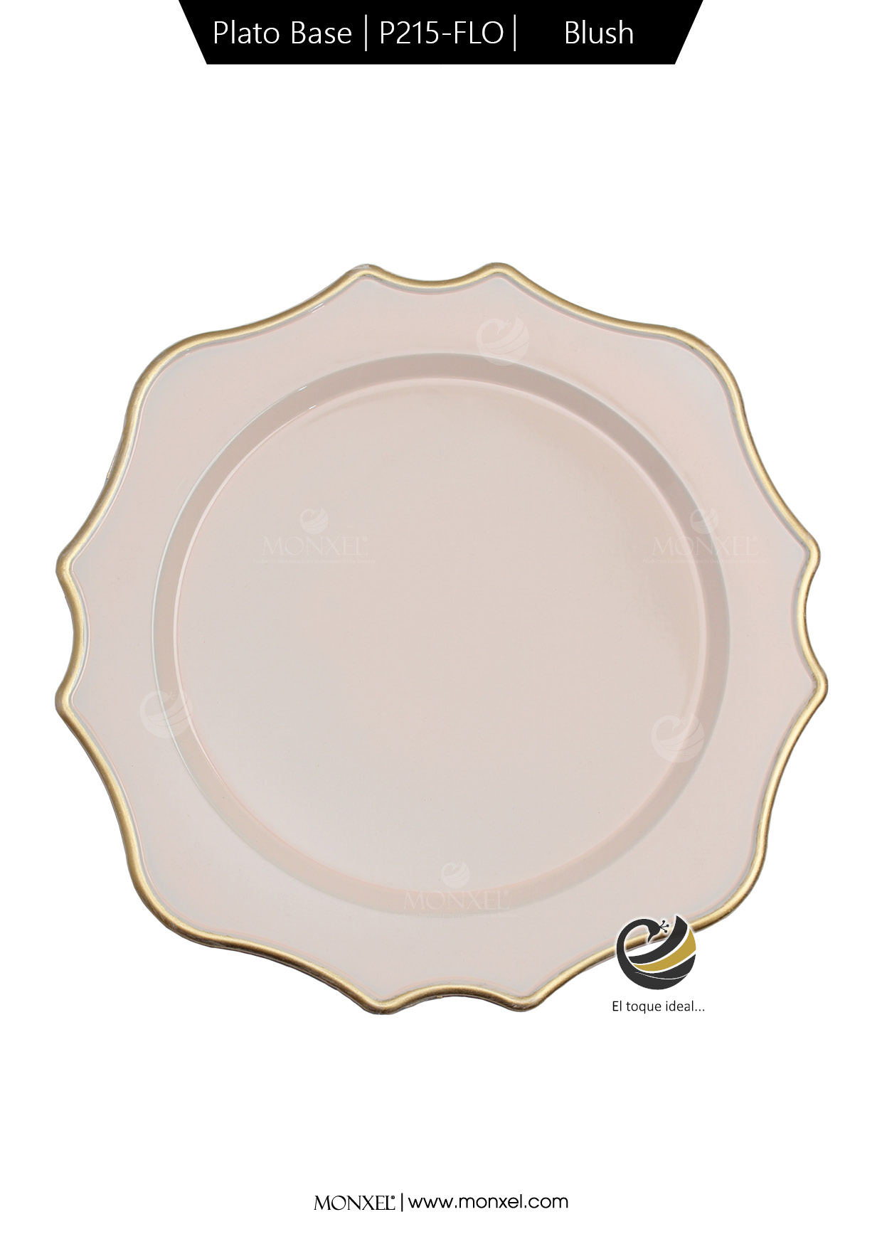 Plato Base P215-FLO Blush 33 cm. (Polipropileno)