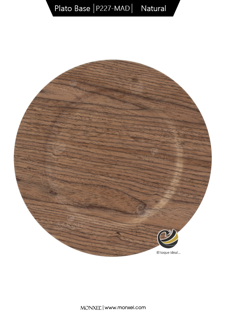 Plato Base P227-MAD Natural 33 cm. (Polipropileno)