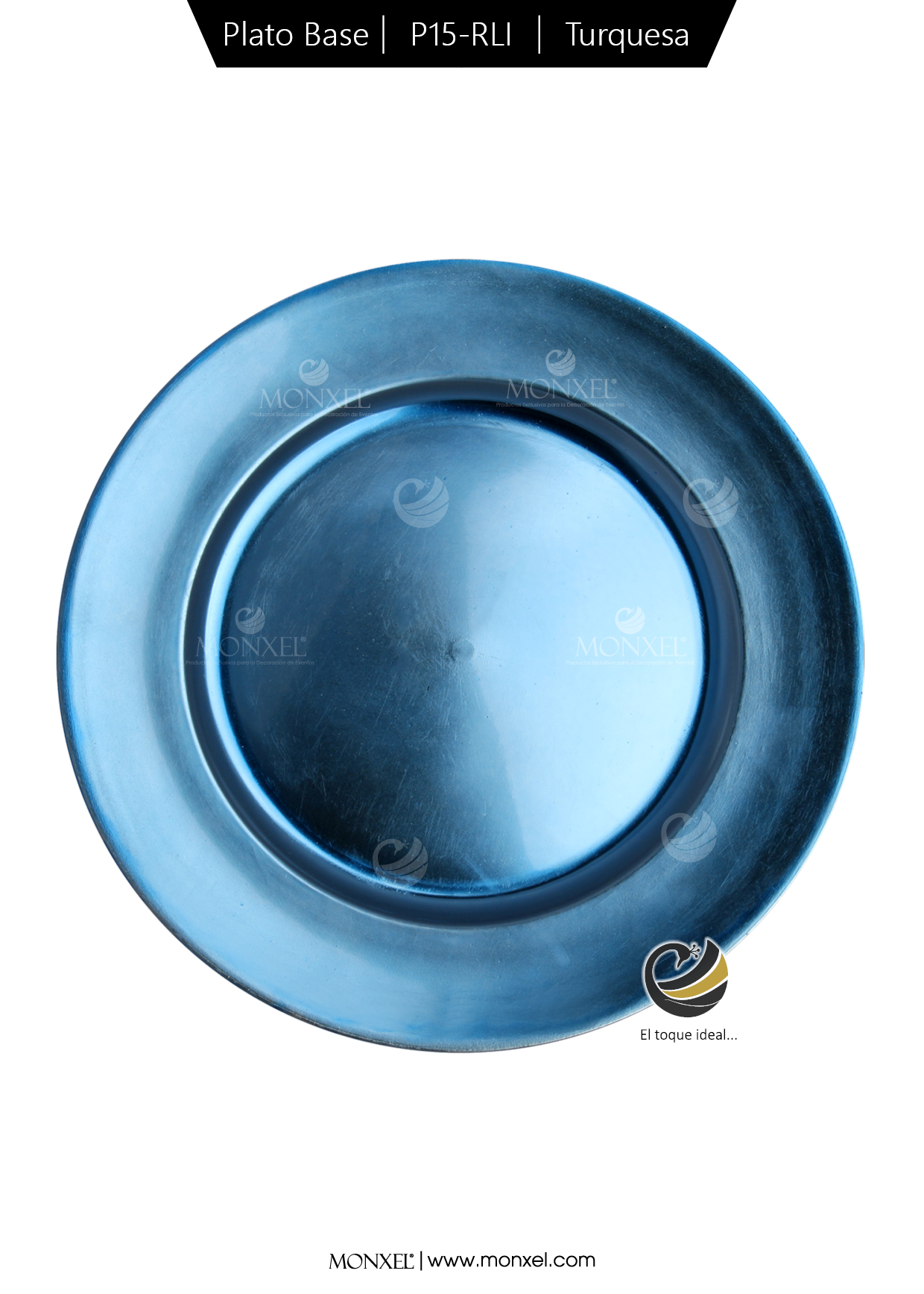 Plato Base P15-RLI Turquesa 33 cm. (Polipropileno)