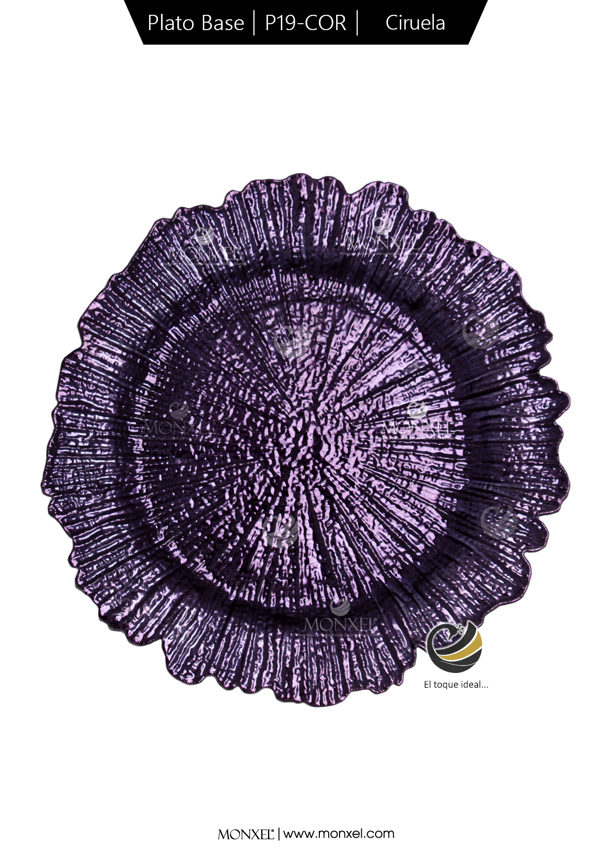 Plato Base P19-COR Ciruela 33 cm. (Polipropileno)