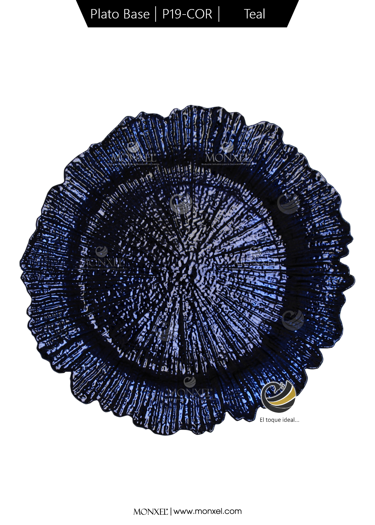 Plato Base P19-COR Teal 33 cm. (Polipropileno)