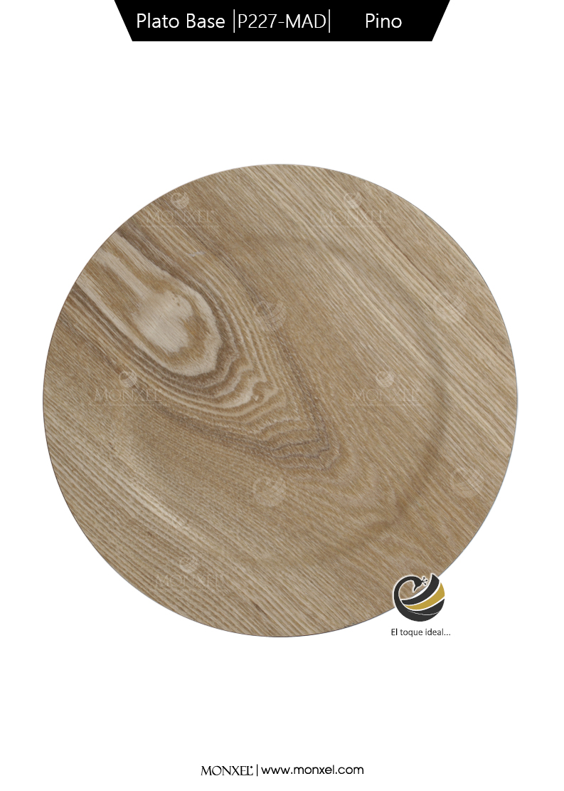 Plato Base P227-MAD Pino 33 cm. (Polipropileno)