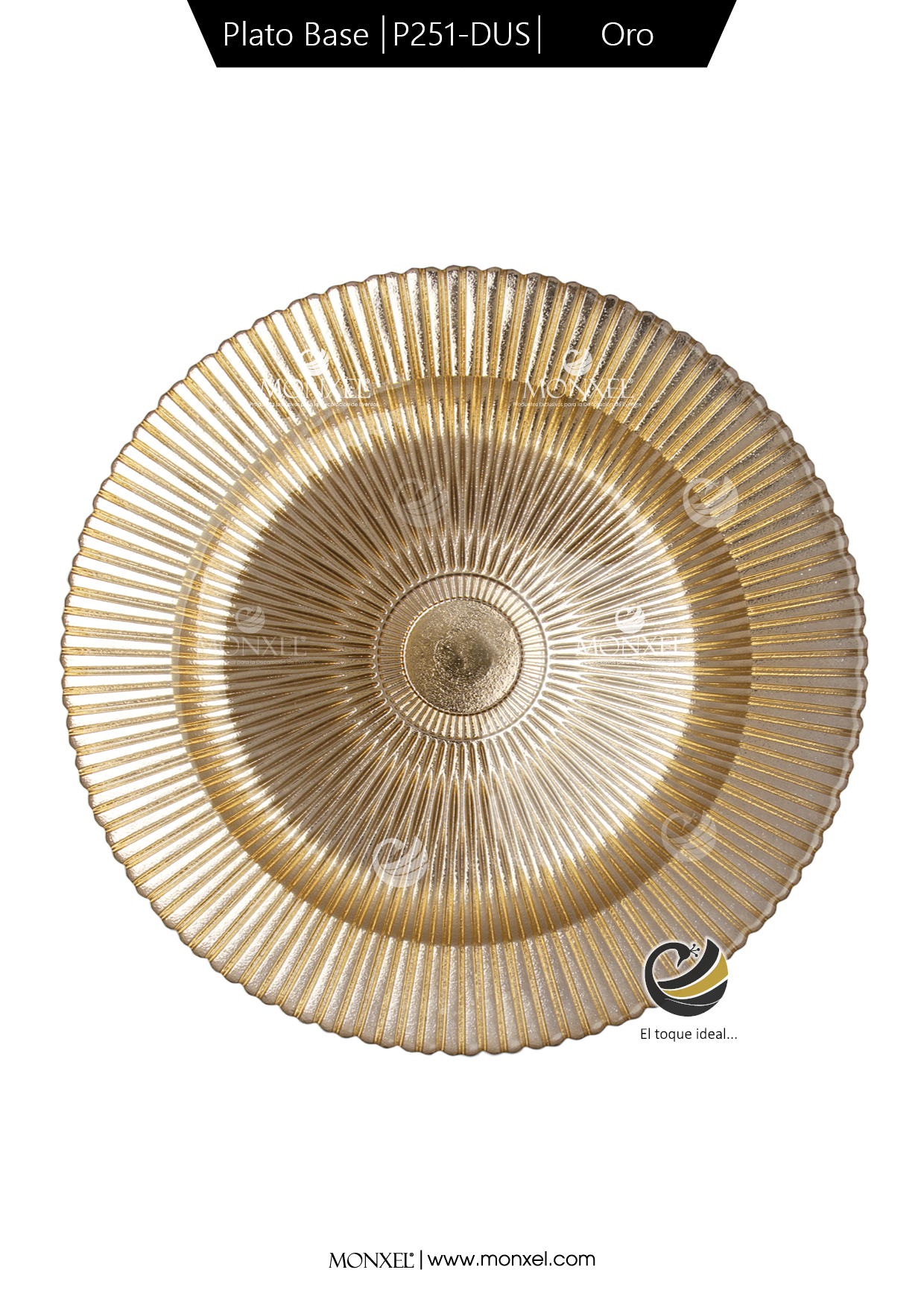 Plato Base P251-DUS Oro 33cm (Cristal)
