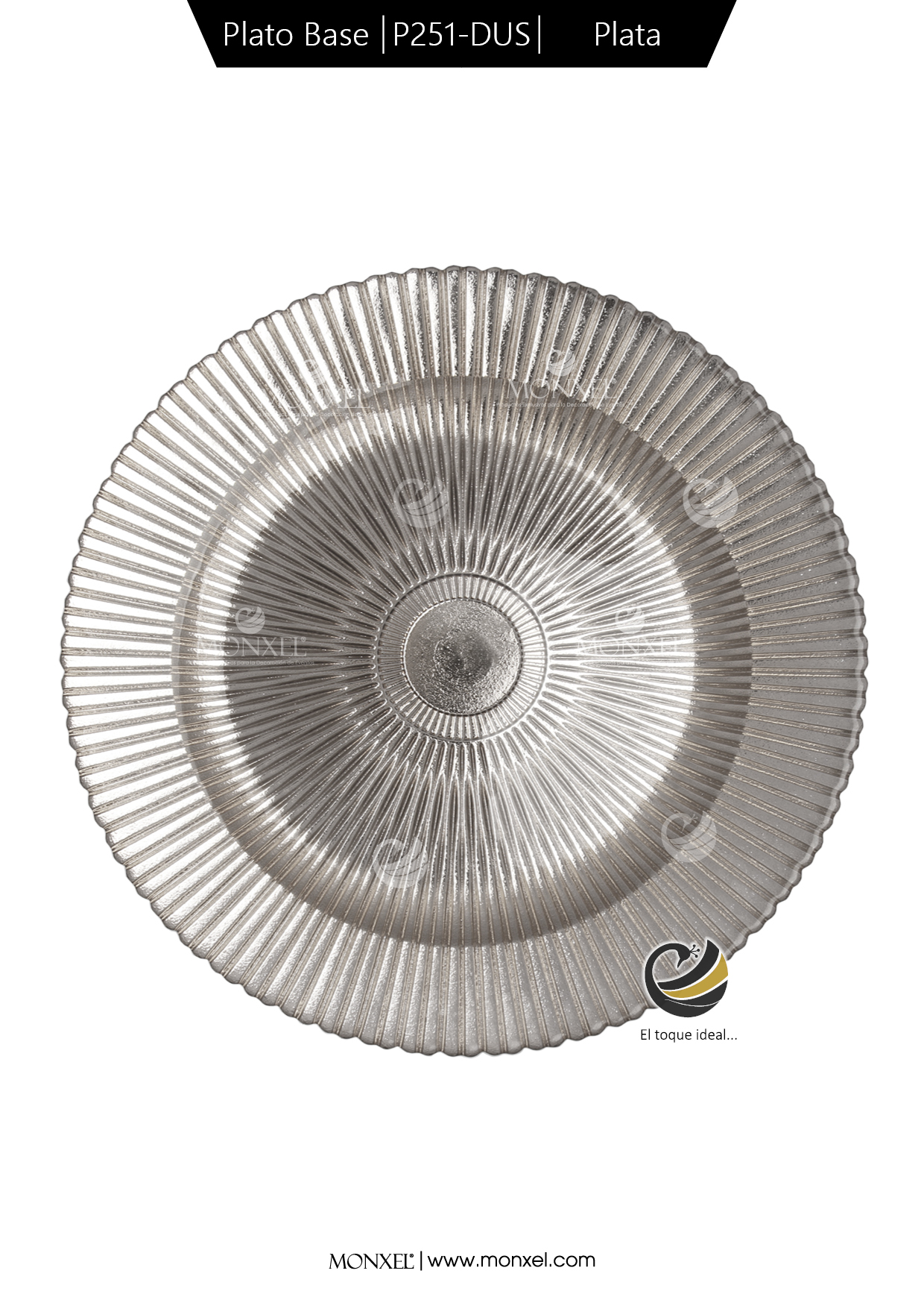 Plato Base P251-DUS Plata 33cm (Cristal)