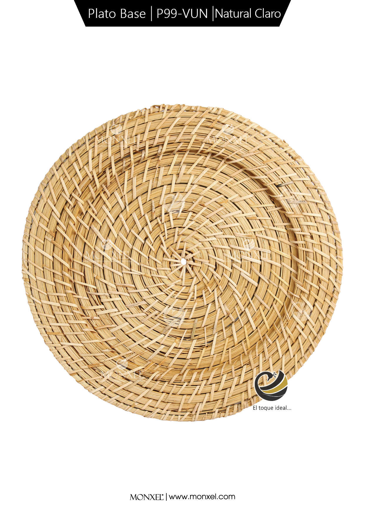 Plato Base P99-VUN Natural Claro 33 cm. (Ratán Natural)