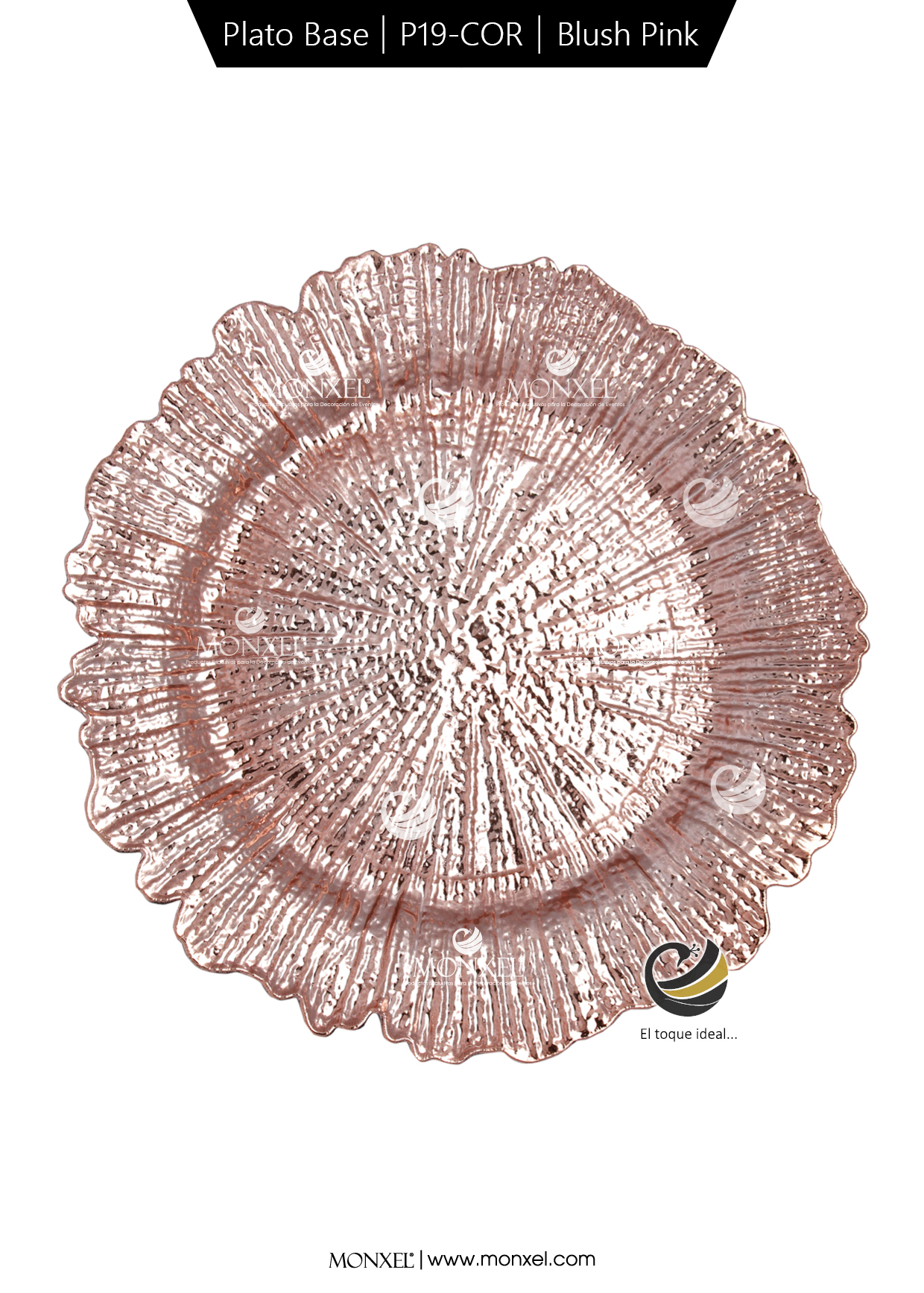 Plato Base P19-COR Blush Pink 33 cm. (Polipropileno)