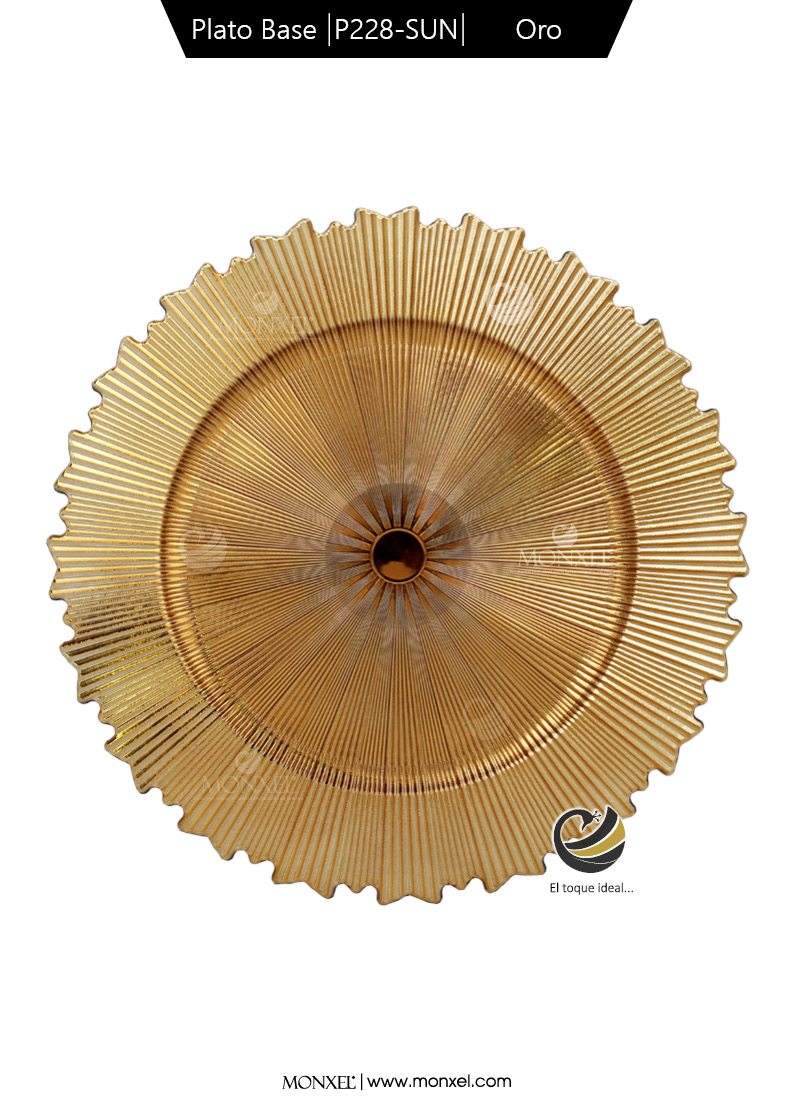Plato Base P228-SUN Oro 33 cm. (Polipropileno)