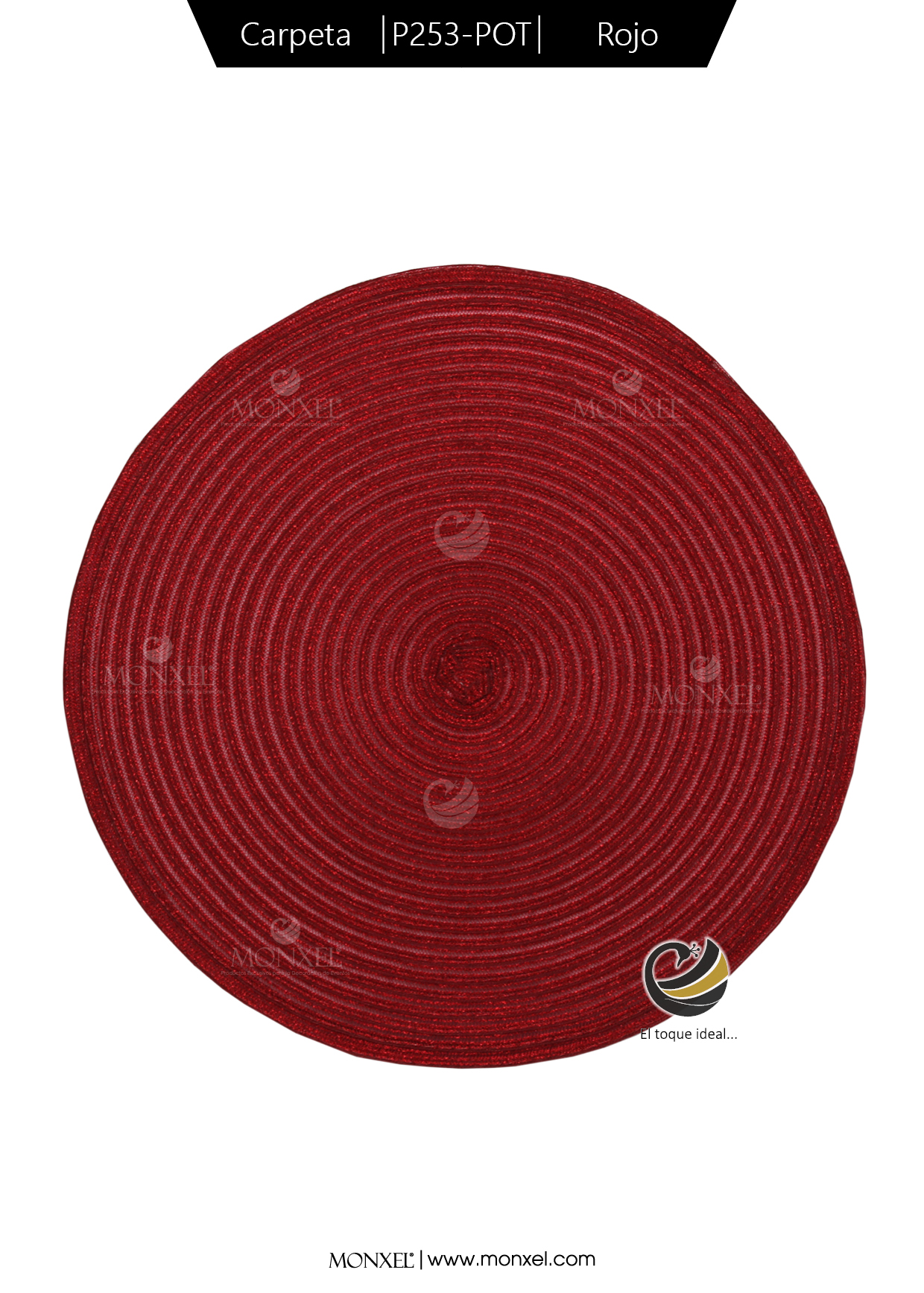 Carpeta (Plato Base) P253-POT Rojo 40 cm. (PVC)