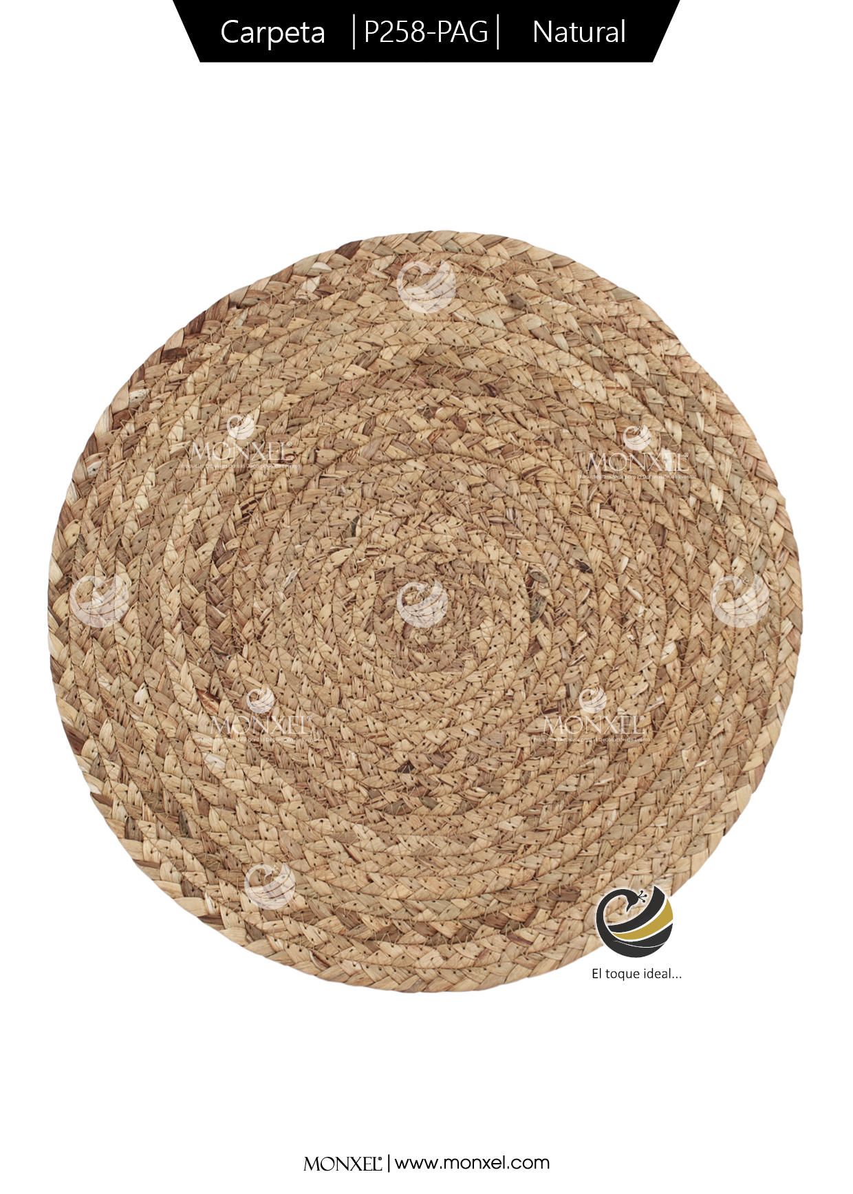 Carpeta (Plato Base) P258-PAG Natural 35.5 cm. (Hojas de Maíz)