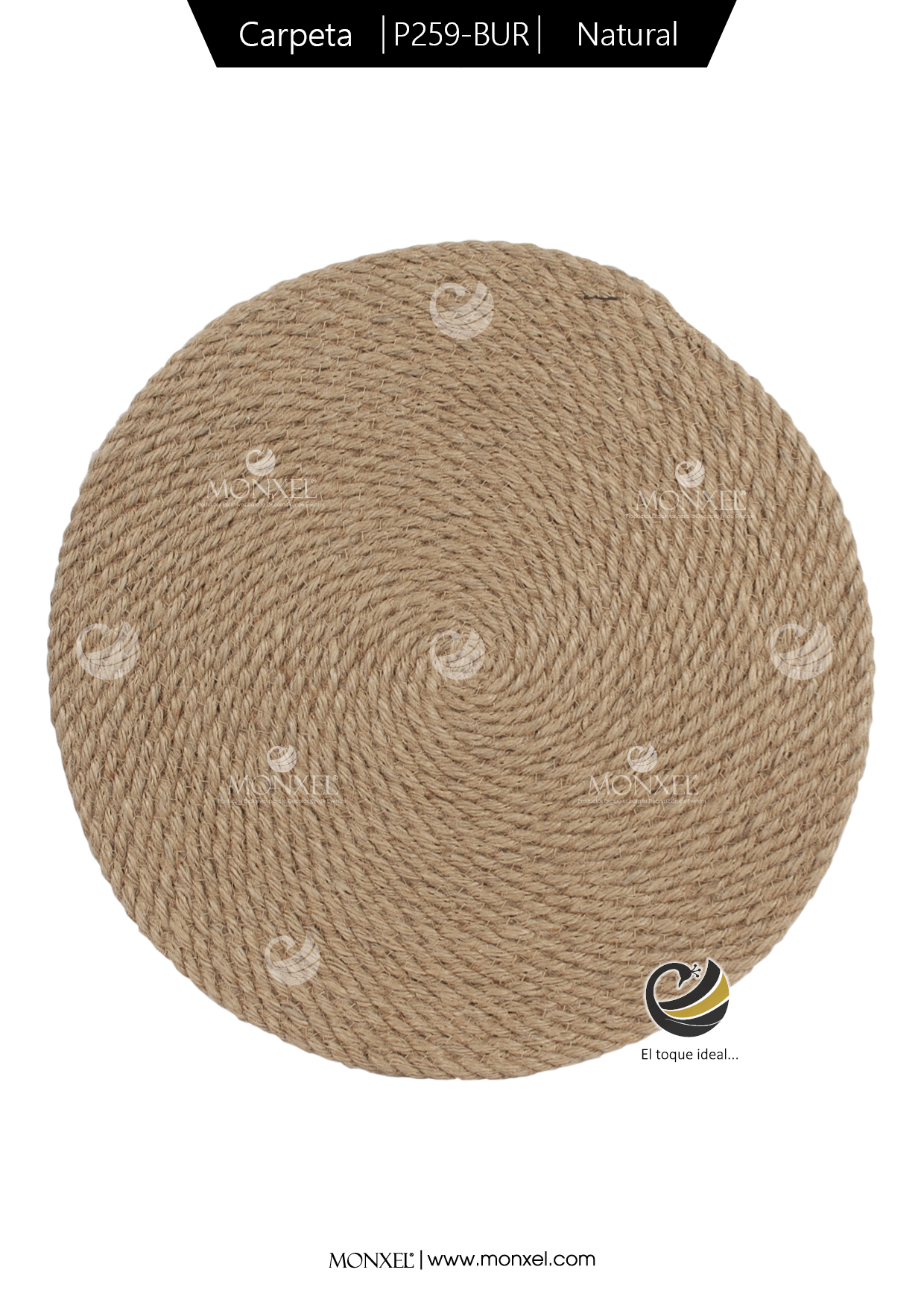 Carpeta (Plato Base) P259-BUR Natural 36 cm. (Lino/Yute)