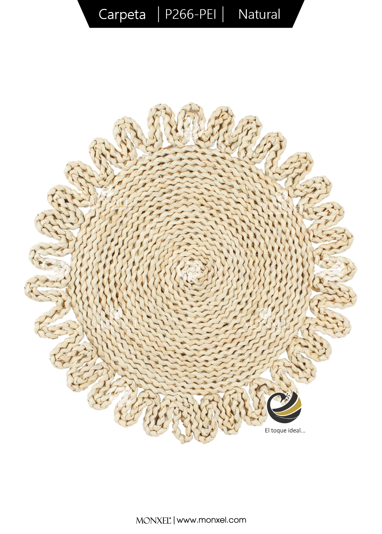 Carpeta (Plato Base) P266-PEI Natural 34 cm. (Jacinto de Agua)