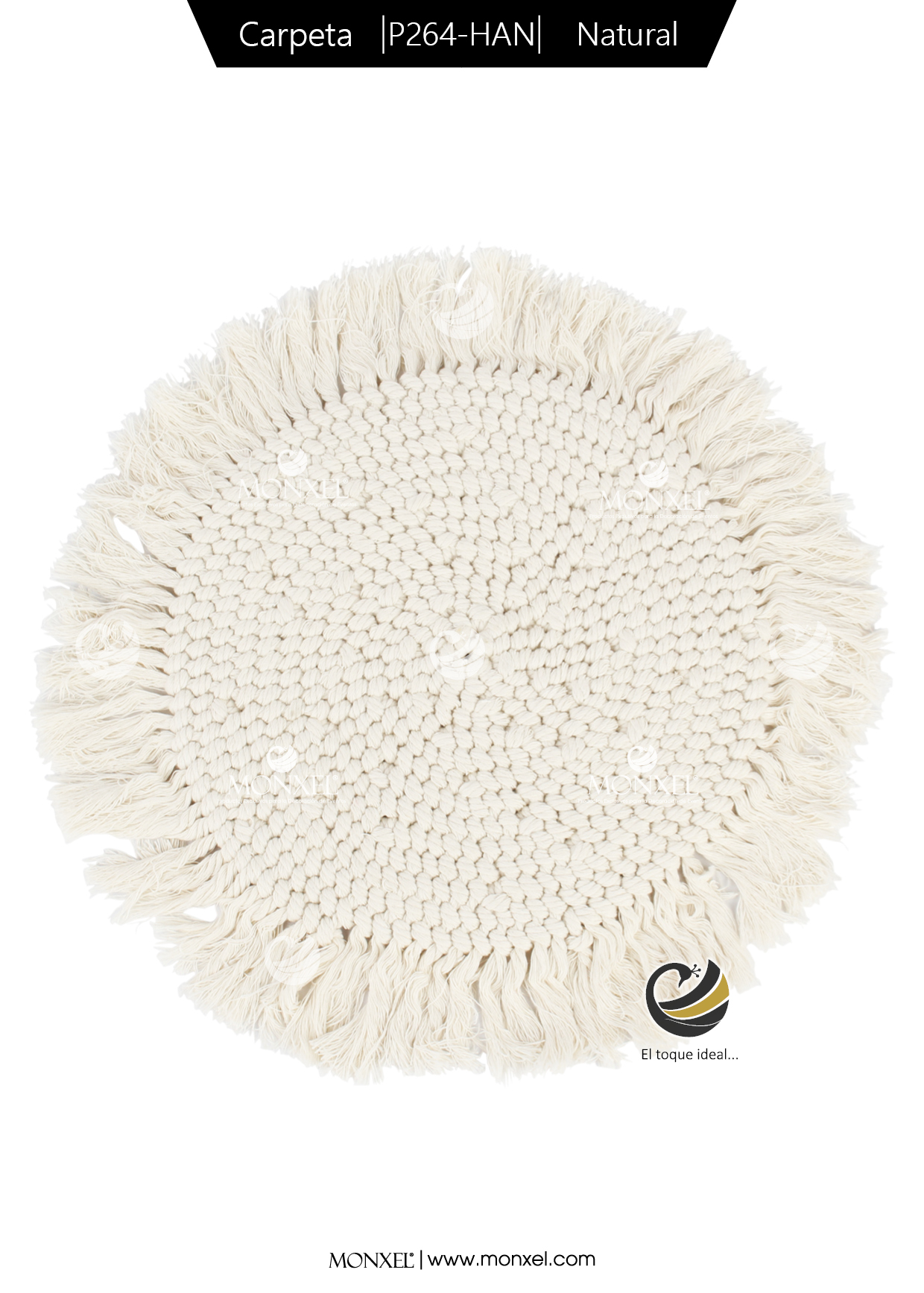 Carpeta (Plato Base) P264-HAN Natural 34 cm. (Macramé)