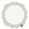 Plato Base P215-FLO Blanco/Plata 33 cm. (Polipropileno)