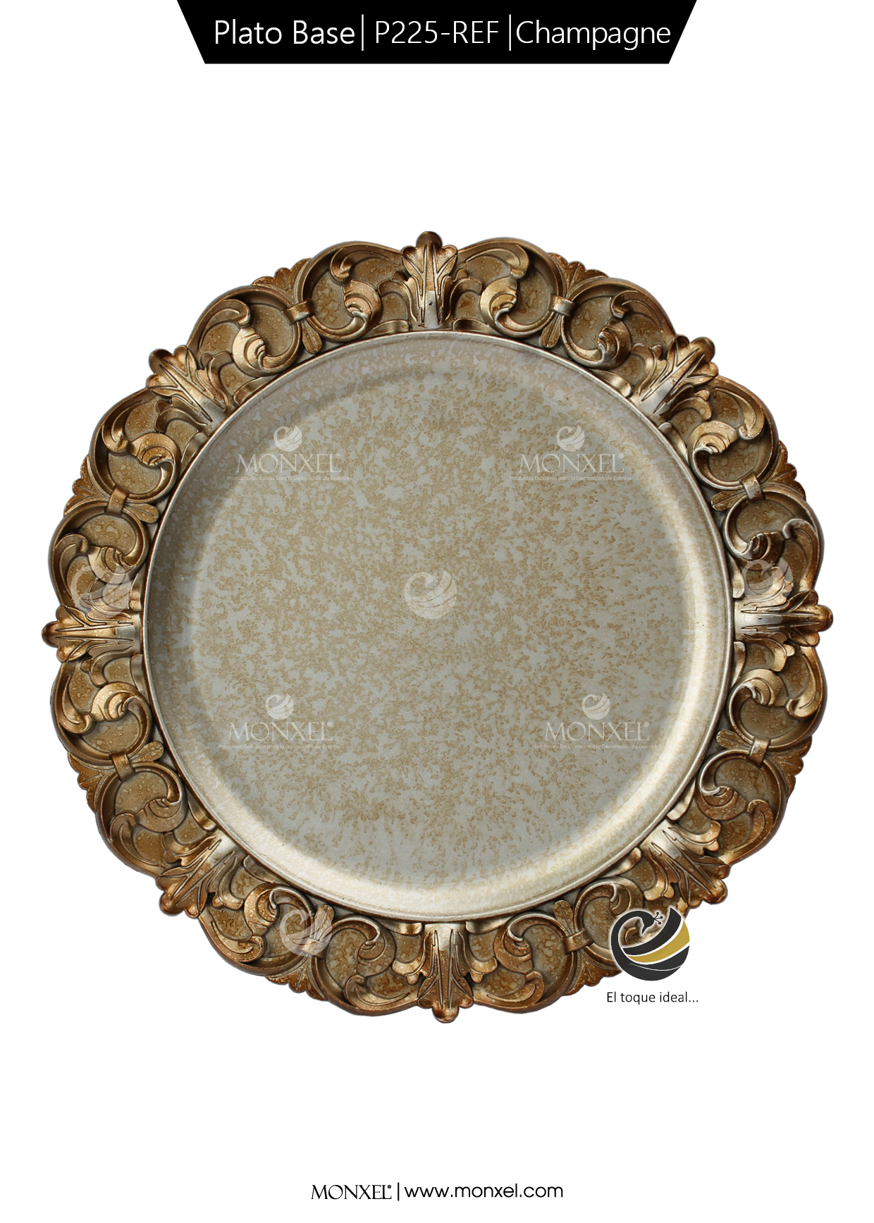Plato Base P225-REF Champagne 35 cm. (Polipropileno)
