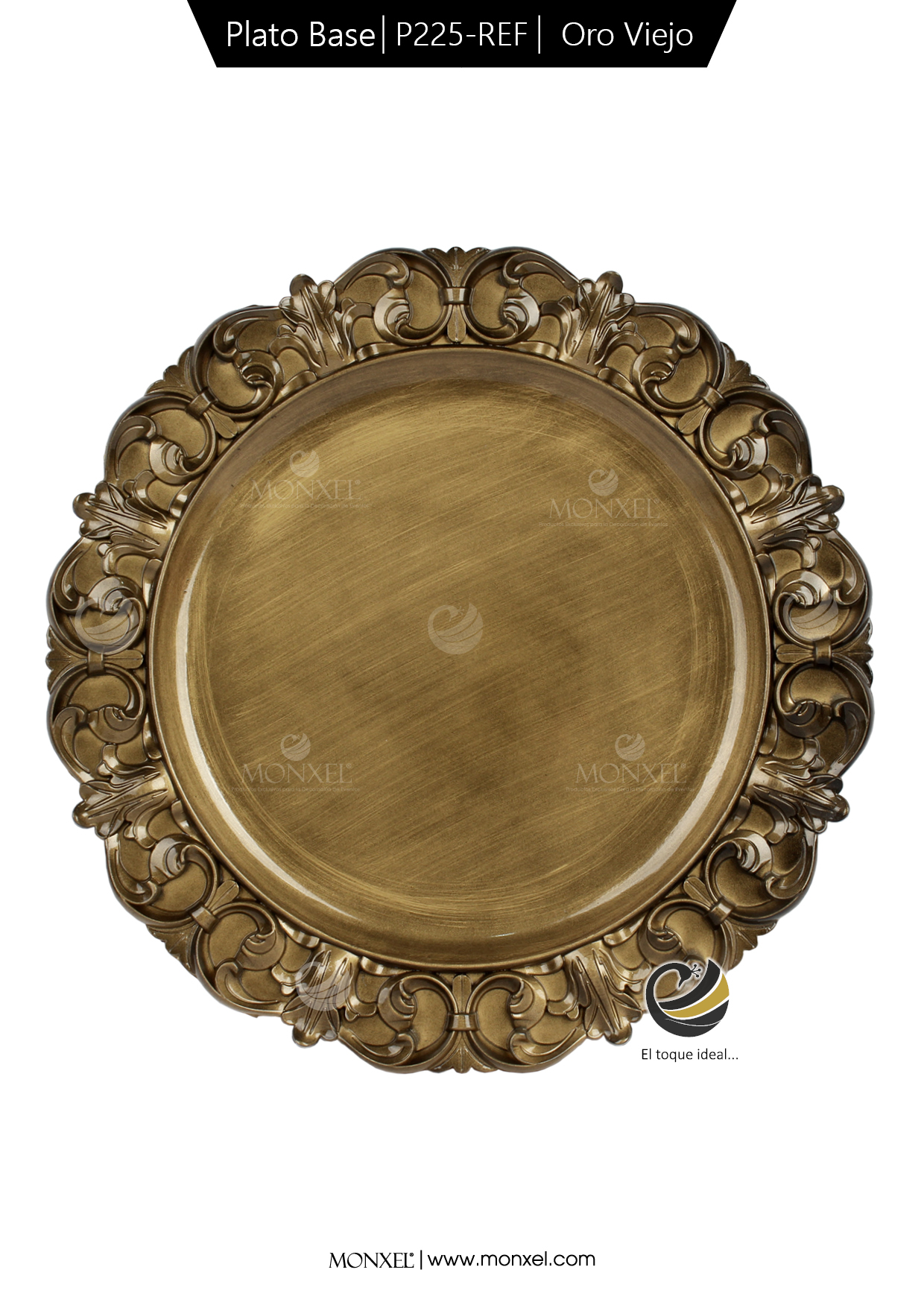 Plato Base P225-REF Oro Viejo 35 cm. (Polipropileno)