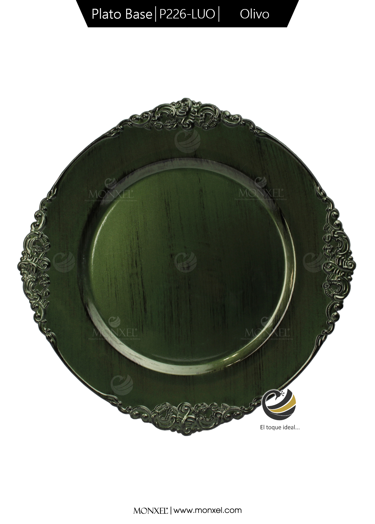 Plato Base P226-LUO Olivo 33 cm. (Polipropileno)